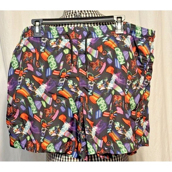 Jared Lang Mens Multi-Color Neon Sign Print Swim Trunks Sz XL - Picture 1 of 7